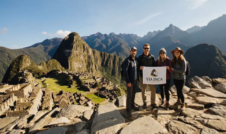 Group of visitours in Machu Picchu